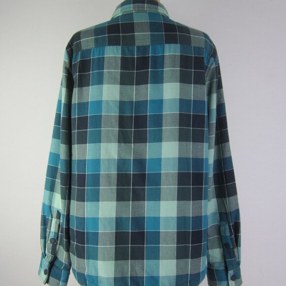 NEW LL Bean Shacket Women S Teal Blue Green Plaid Flannel Shirt Fleece Lined NWT - Picture 3 of 8